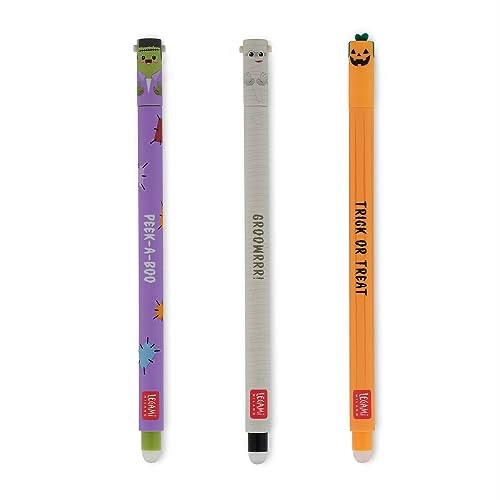 Stylo Legami The Boo Crew 2023 · Pack de 3 Frankenstein, momie & citrouille