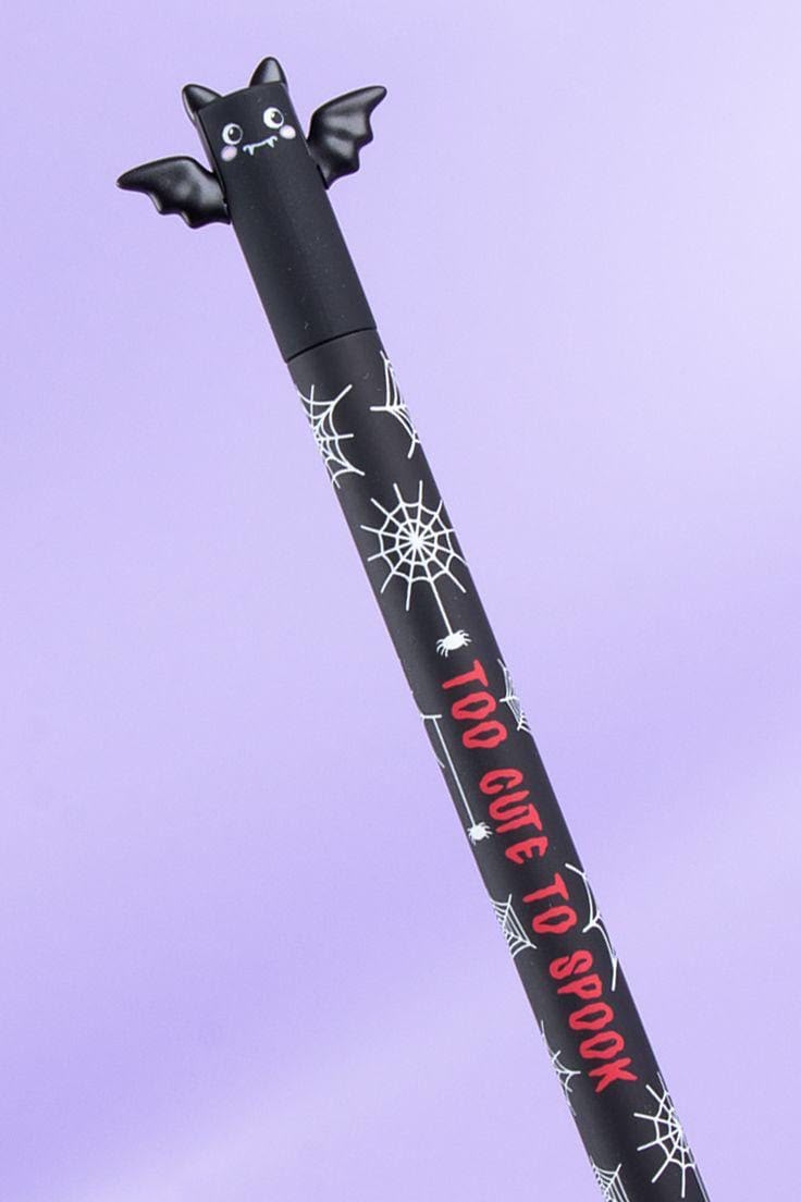 Stylo Legami Too Cute to Spook · Écriture rouge Chauve-souris